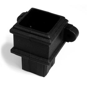 Brett Martin Cascade Square 68mm Downipe Coupler With Lugs Cast Iron Style - Black (BR506LCI)