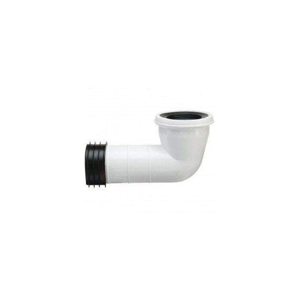 Polypipe SK42 - Kwickfit 90° Pan Connector (225mm Leg) 4In/110mm. Polypropylene.