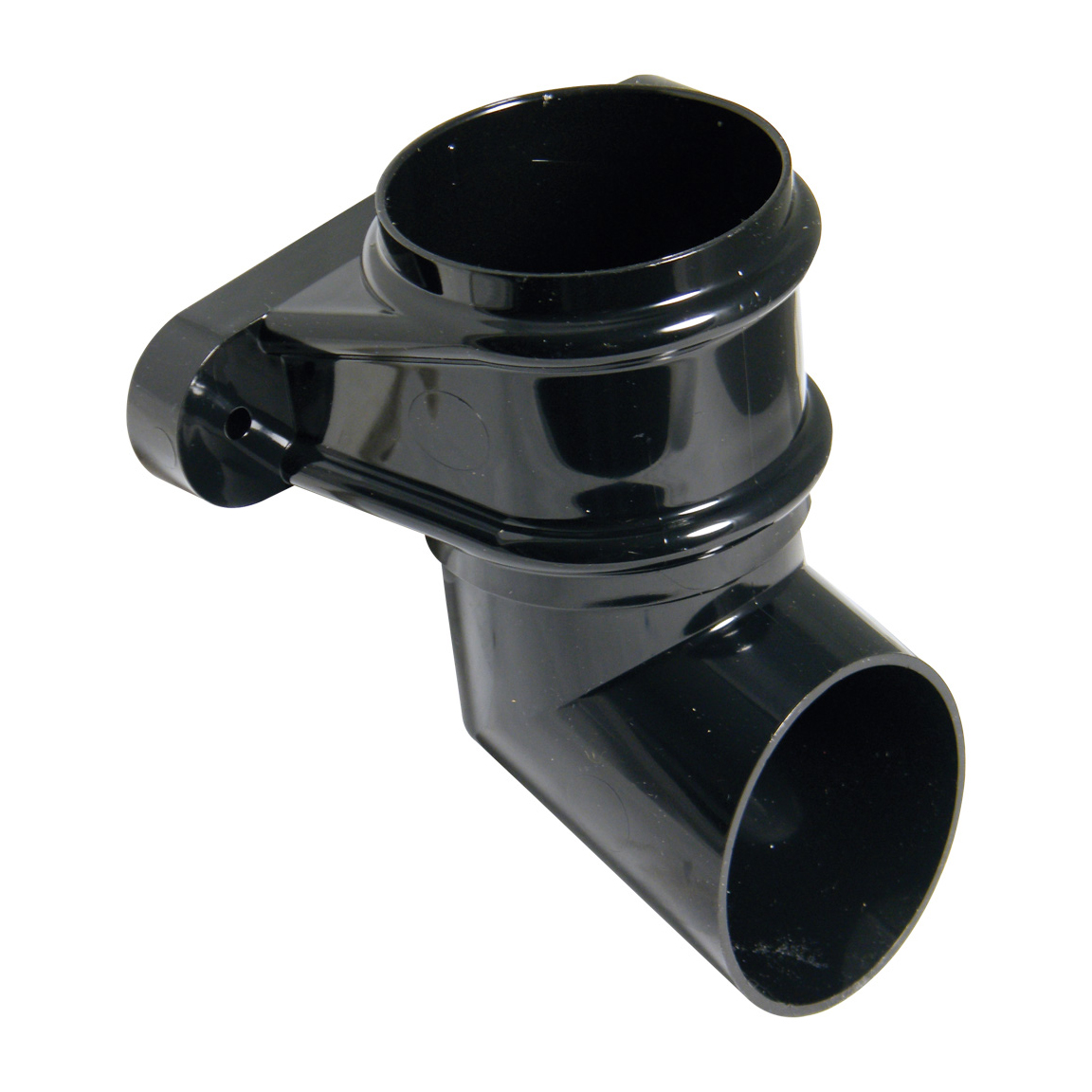 Floplast 68mm Round Downpipe Shoe (with Lugs) - Black (RB4B)