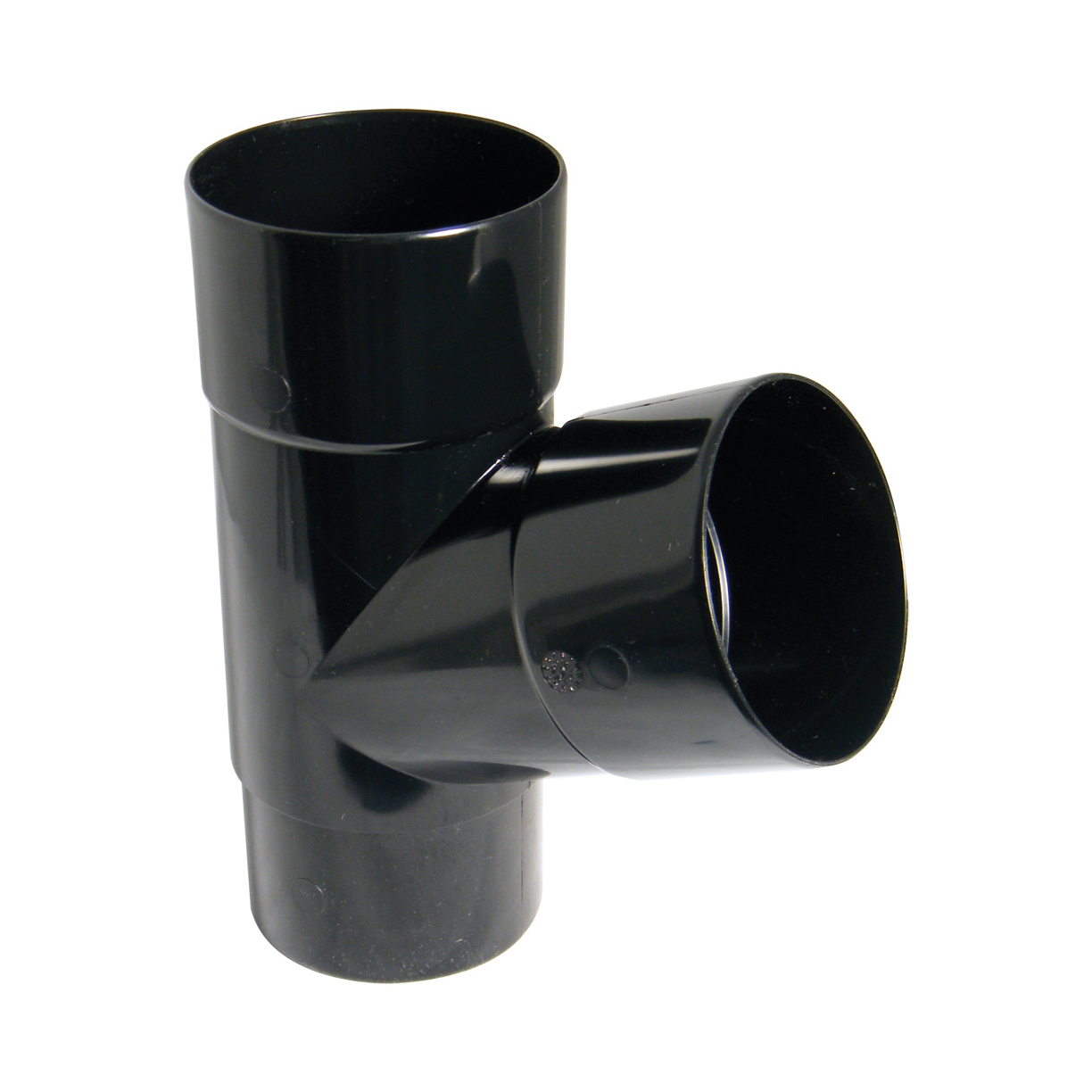 Floplast 80mm Round Downpipe 67.5 Degree Branch - Black (RYH1B)