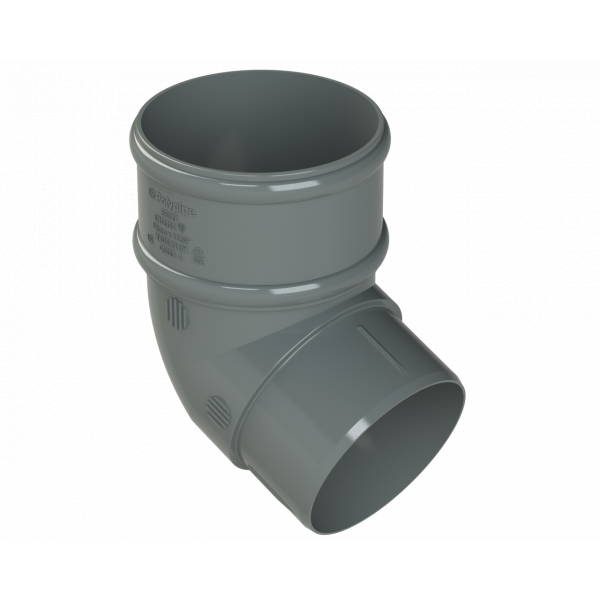 Polypipe 68mm Round Downpipe 112.5° Offset Bend - Anthracite (RR127A)