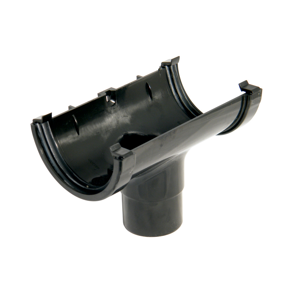 Floplast 76mm Miniflo Running Outlet for 50mm Downpipe - Black (ROM1B)