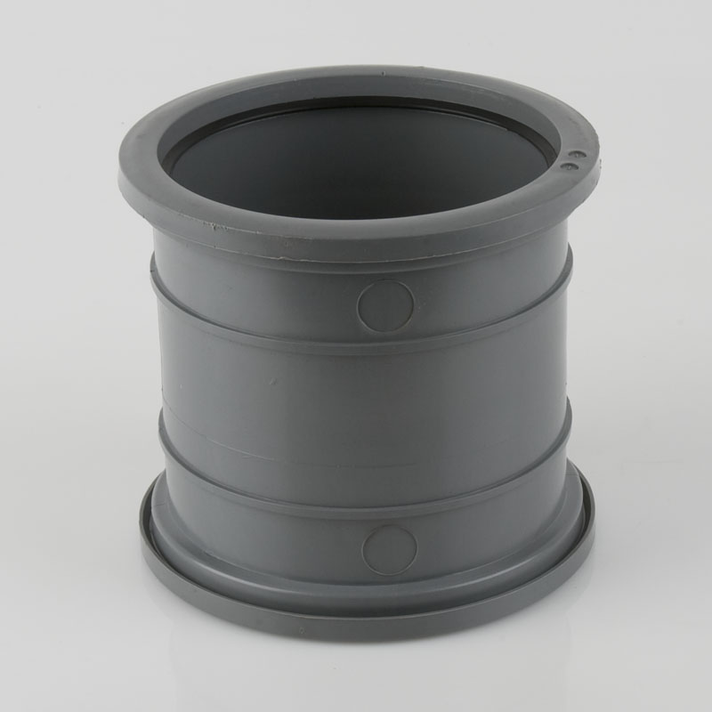 Brett Martin Soil 160mm Dbl Sckt Pipe Conn - Grey (BR627G)