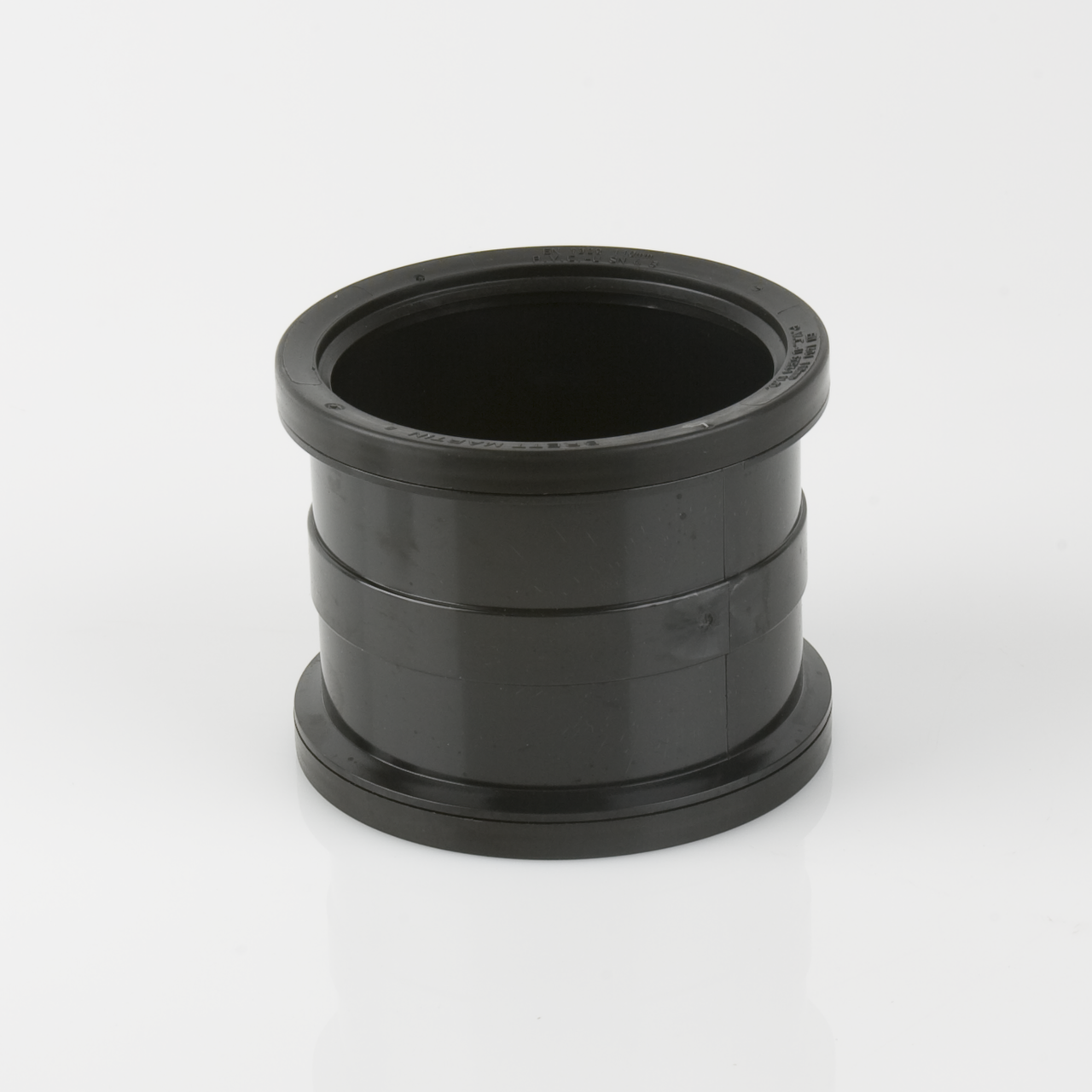 Brett Martin Soil 110mm Double Socket Pipe Connector - Black (BS406B)