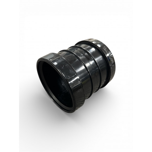 Plumin 6" Push-Fit Soil Double-Socket Coupler - Black