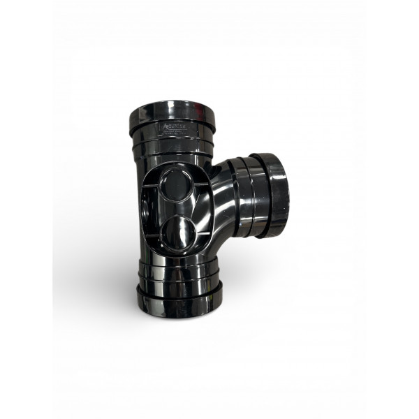Plumin 6" Push-Fit Soil T/S 90° Branch - Black