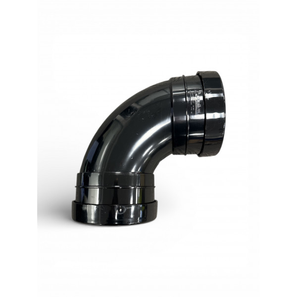 Plumin 6" Push-Fit Soil D/S 92.5° Bend - Black