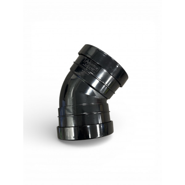 Plumin 6" Push-Fit Soil D/S 45° Bend - Black