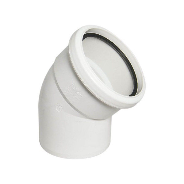 Plumin 4" Soil Single-Socket 45° Bend - White