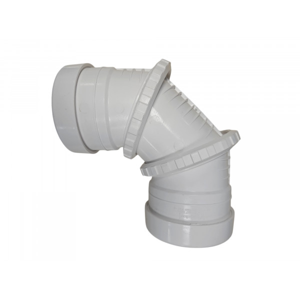 Plumin 4" Soil 0-90 Adjustable Bend - White