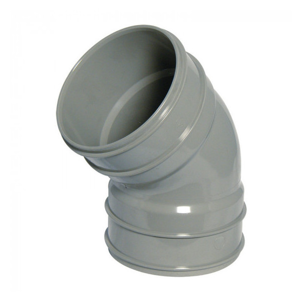Plumin Solvent Soil D/S 45° Bend - Grey (SS563)