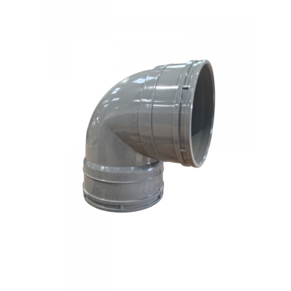 Plumin Solvent Soil D/S Tight 90° Bend - Grey