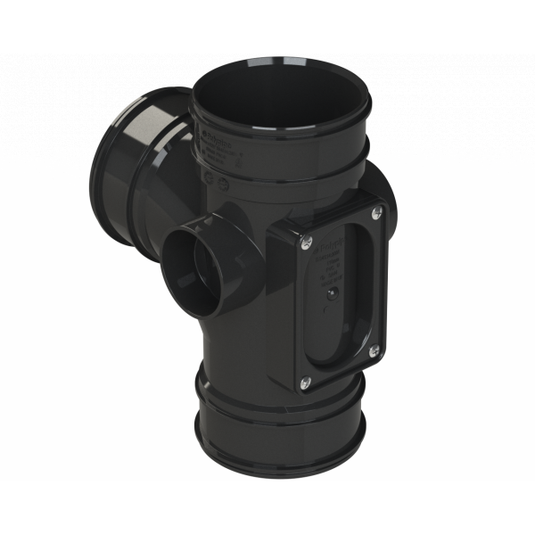 Polypipe S2000 Access Branch 4in/110mm 92.5 D - Black (SWA09B)