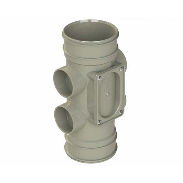 Polypipe 110mm Solv Soil Acc Pipe Dblskt Solv - Grey (SWA43SG)