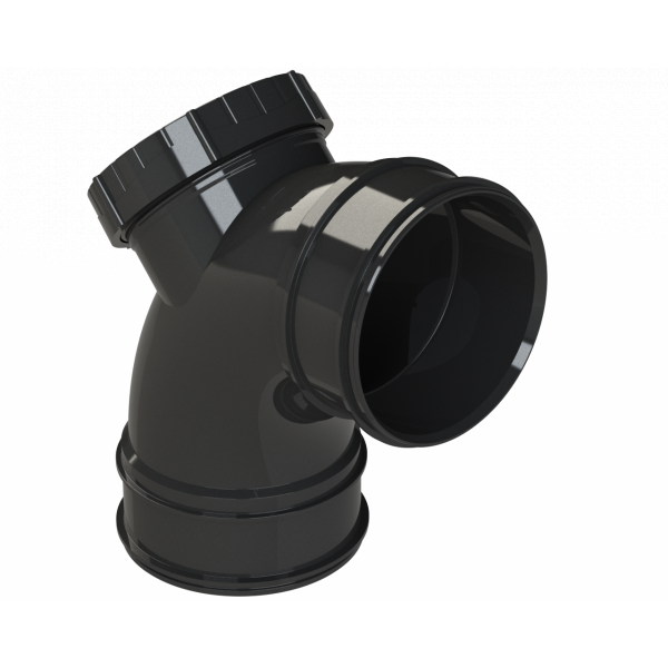 Polypipe S2000 Access Bend 4in/110mm 92.5 Deg - Black (SWA87B)