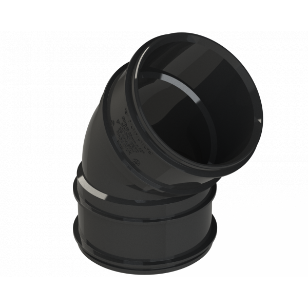 Polypipe S2000 Bend (2xsckt) 3in/82mm 135DEG - Black (SWB48B)