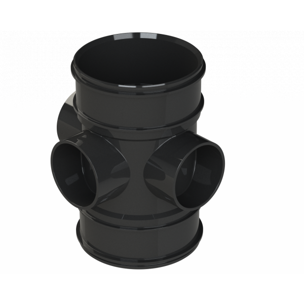 Polypipe S2000 3 Way Bossed Pipe 4in/110mm - Black (SWE60B)
