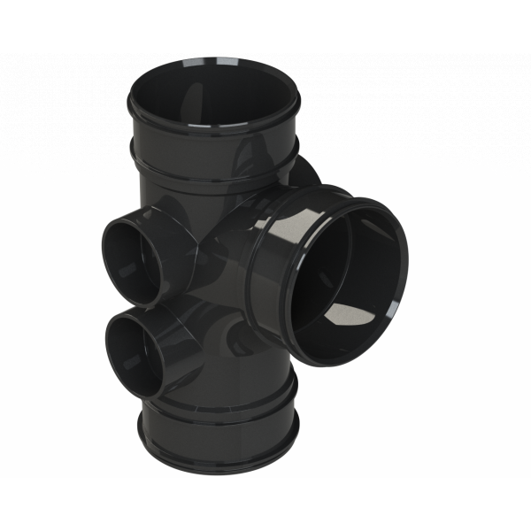 Polypipe S2000 Single Branch 4in/110mm 92.5DEG - Black (SWT26B)