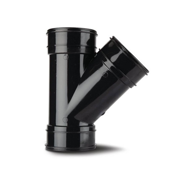 Polypipe S2000 Single Branch 4in/110mm 135DEG - Black (SWT37B)