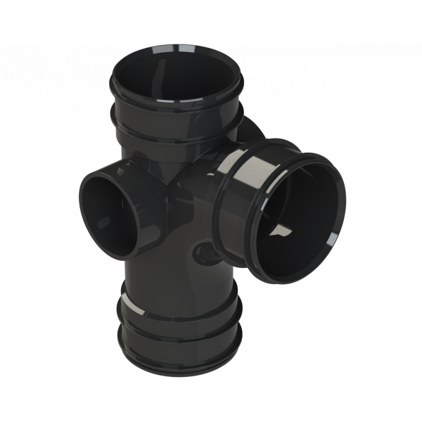 Polypipe S2000 Single Branch 3in/82mm 92.5DEG - Black (SWT73B)