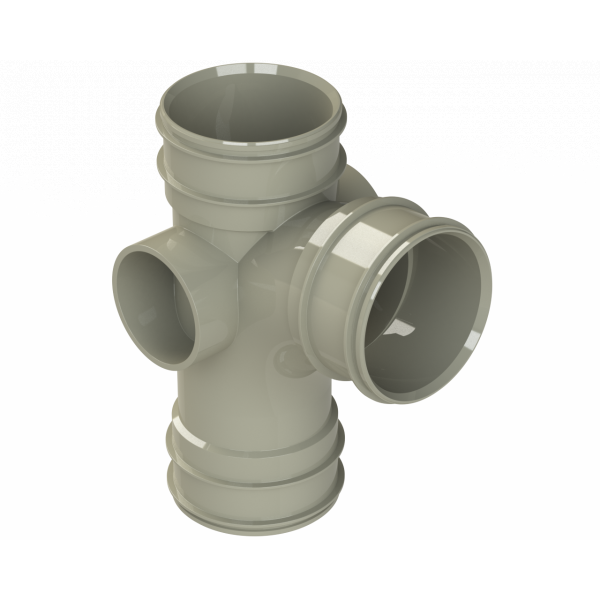 Polypipe S2000 Single Branch 3in/82mm 92.5DEG Solv - Grey (SWT73SG)