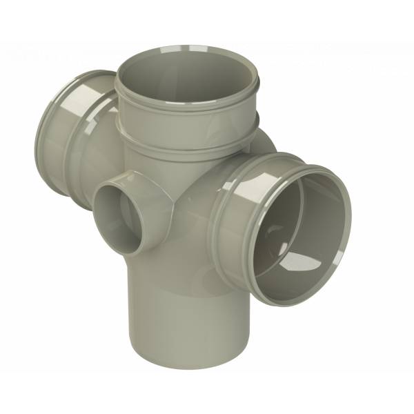 Polypipe S2000 Dbl Branch 4in/110mm 87.5DEG S/grey (SWU423SG)