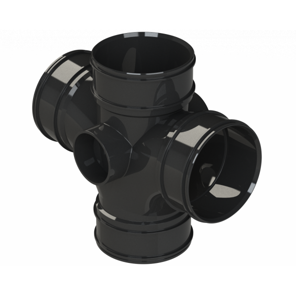 Polypipe S2000 Double Branch 4in/110mm 87.5DEG - Black (SWU424B)