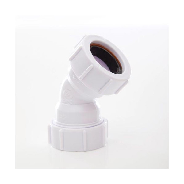 Polypipe Univ Obtuse Bend 45DEG 40mm - White (PS18)