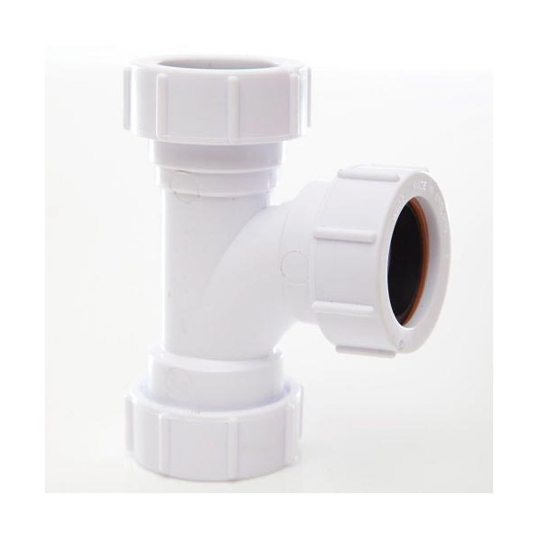 Polypipe Univ Equal Tee 91.25DEG 40mm - White (PS22)