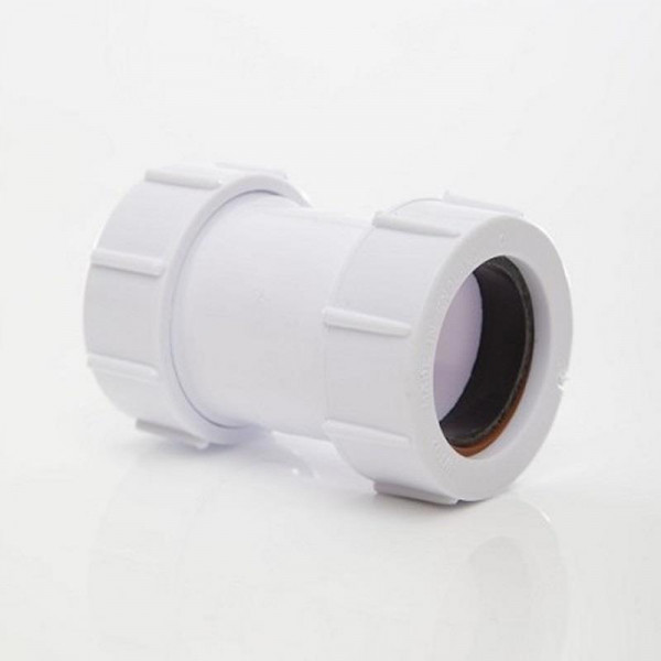 Polypipe Univ Straight Connector 32mm - White (PS32)