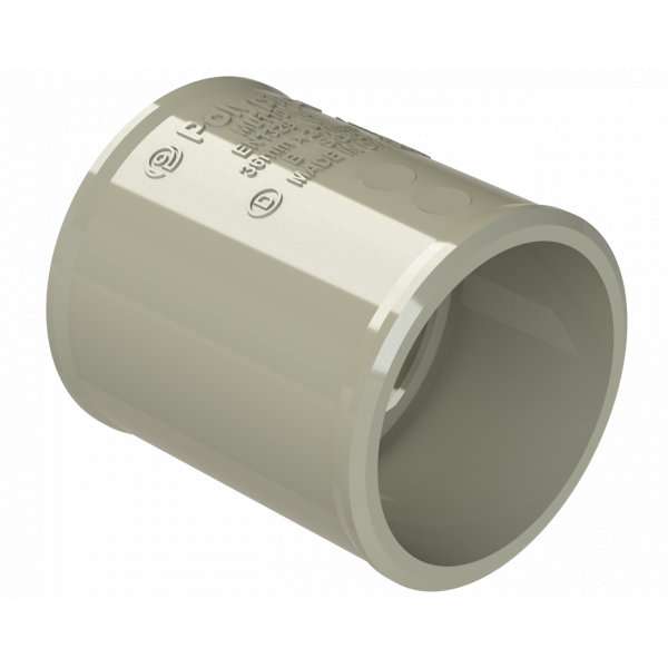 Polypipe S2000 32mm MUPVC Straight Coupling - Solv - Grey (MU110SG)