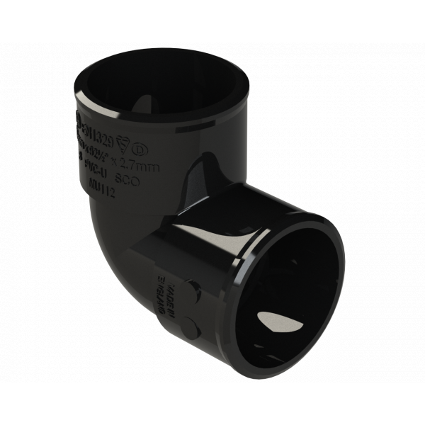 Polypipe S2000 32mm MUPVC 90DEG Knuckle - Black (MU112B)