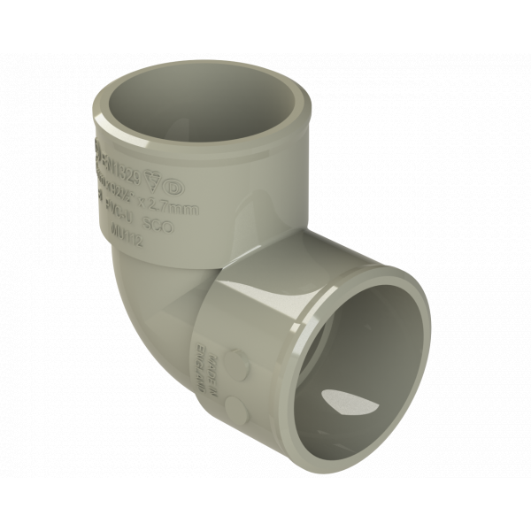 Polypipe S2000 32mm MUPVC 90DEG Knuckle - Solv - Grey (MU112SG)