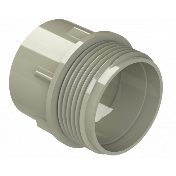 Polypipe S2000 MUPVC 32mm Sckt X Mi Connector - Solv - Grey (MU122SG)