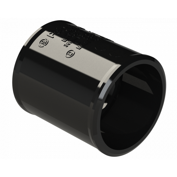 Polypipe S2000 40mm MUPVC Straight Coupling - Black (MU210B)