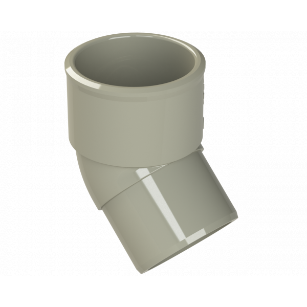 Polypipe S2000 50mm MUPVC 45DEG Spigot Bend - Solv - Grey (MU305SG)