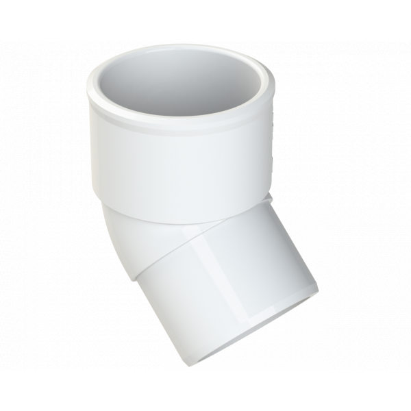 Polypipe S2000 50mm MUPVC 45DEG Spigot Bend - White (MU305W)