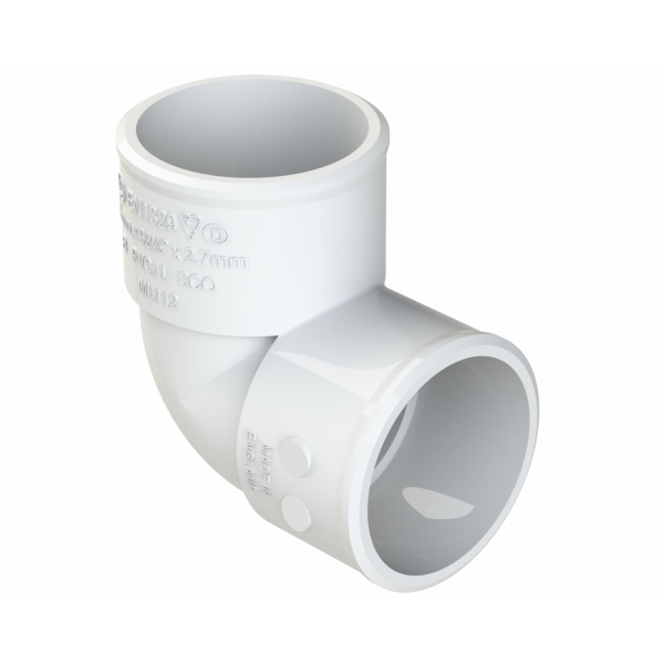 Polypipe S2000 50mm MUPVC 90DEG Knuckle - White (MU312W)