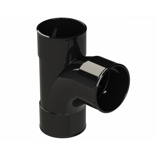 Polypipe S2000 50mm MUPVC 92.5DEG Swept Tee - Black (MU316B)