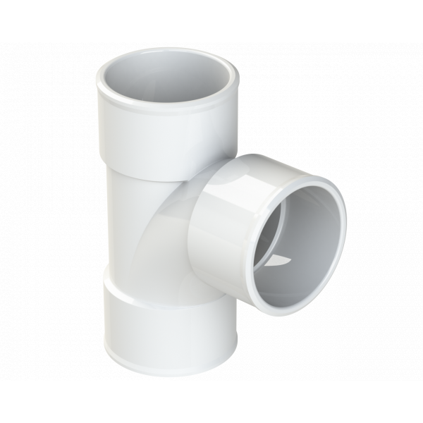 Polypipe S2000 50mm MUPVC 92.5DEG Swept Tee - White (MU316W)