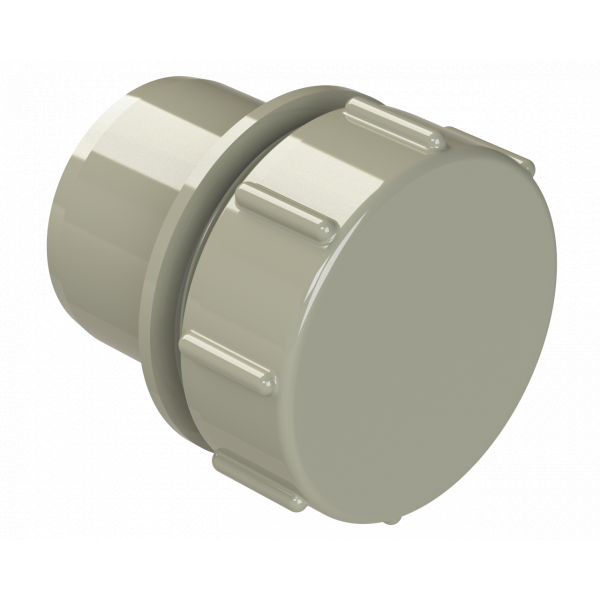 Polypipe S2000 50mm MUPVC Screwed Access Plug - Solv - Grey (MU319SG)