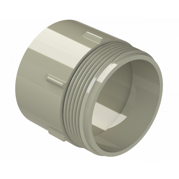 Polypipe S2000 MUPVC 50mm Sckt X Mi Connector - Solv - Grey (MU322SG)
