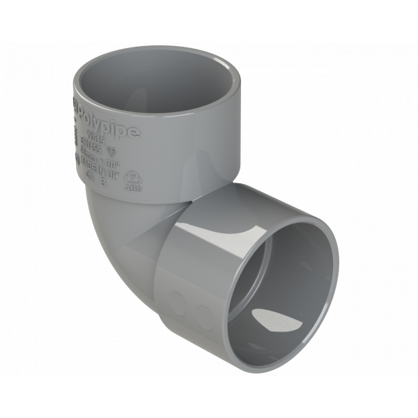 Polypipe S/weld Knuckle Bend 90DEG 40mm - Grey (WS16G)