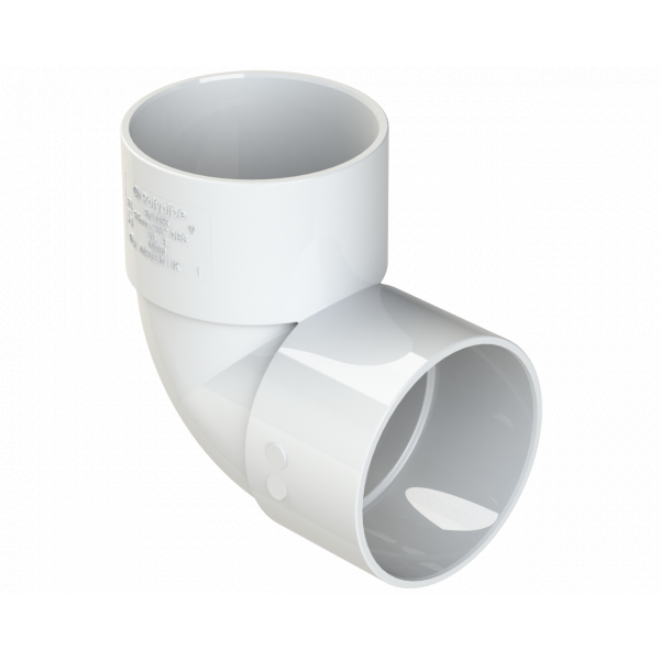 Polypipe S/weld Knuckle Bend 90DEG 50mm - White (WS64W)